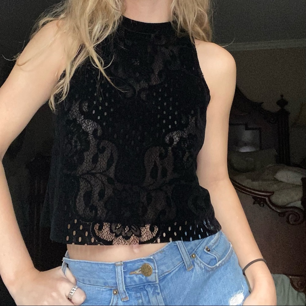 Free People halter neck crop top